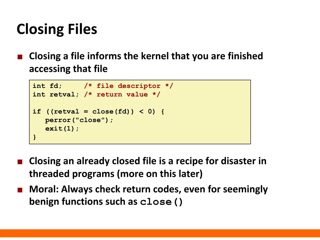 closing files