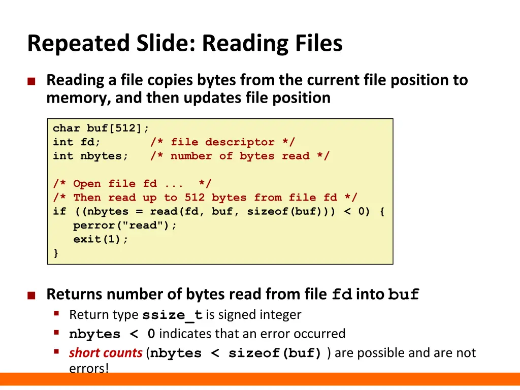 repeated slide reading files