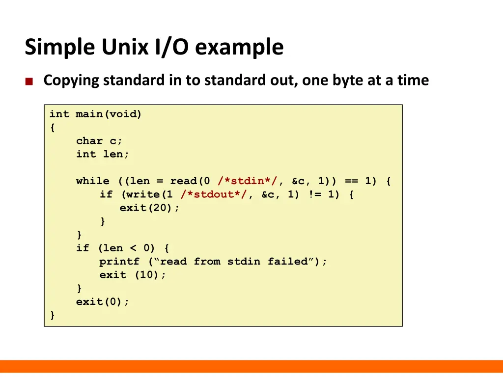 simple unix i o example