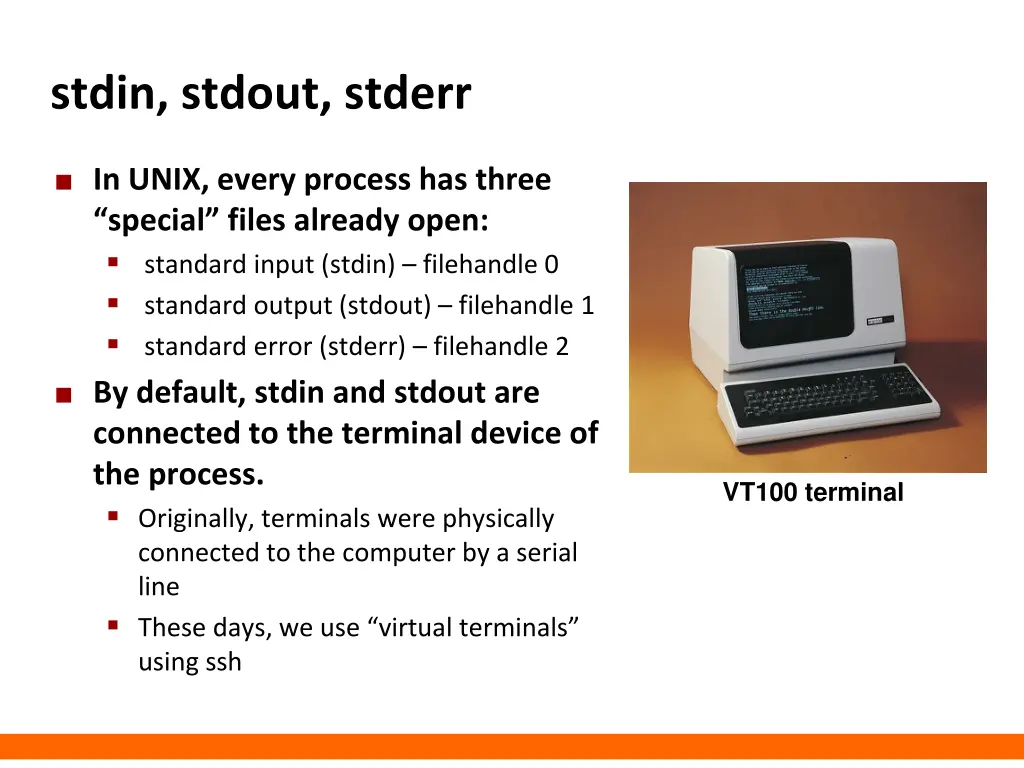 stdin stdout stderr
