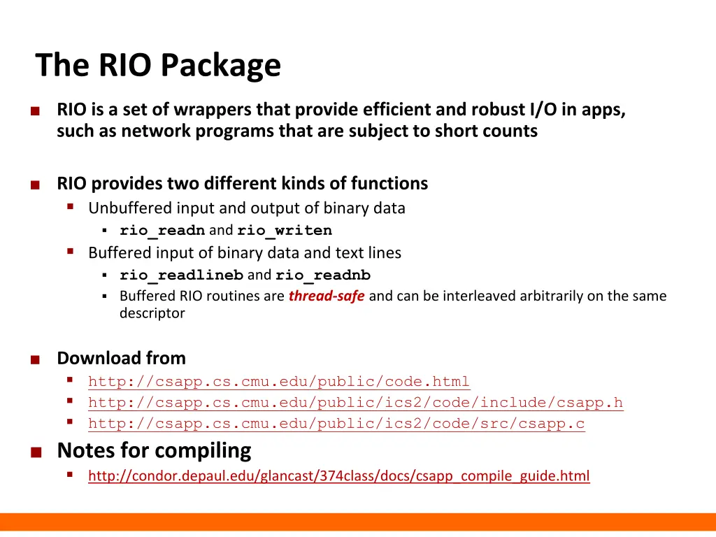 the rio package