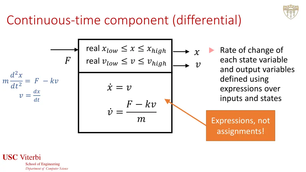 continuous time component differential