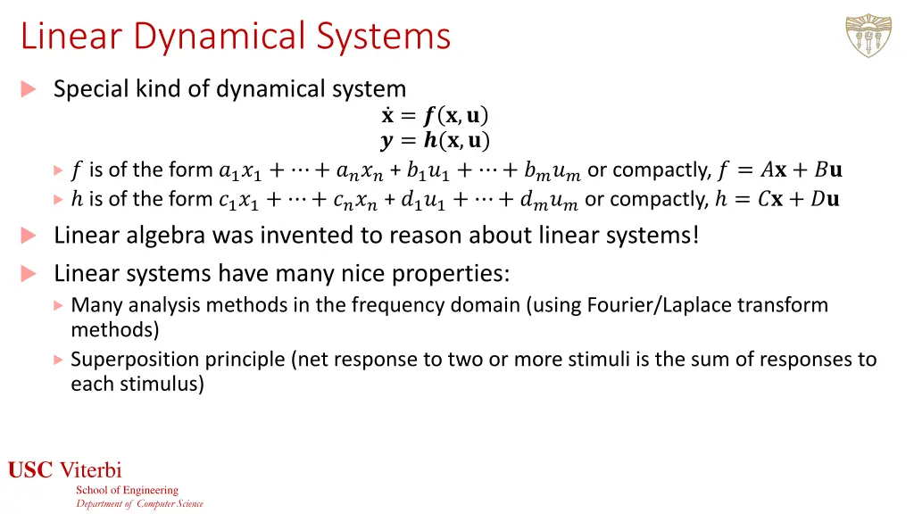 linear dynamical systems