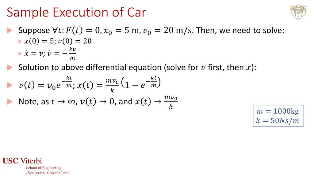 sample execution of car