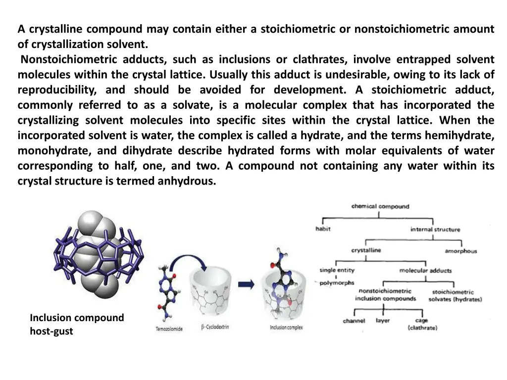 a crystalline compound may contain either