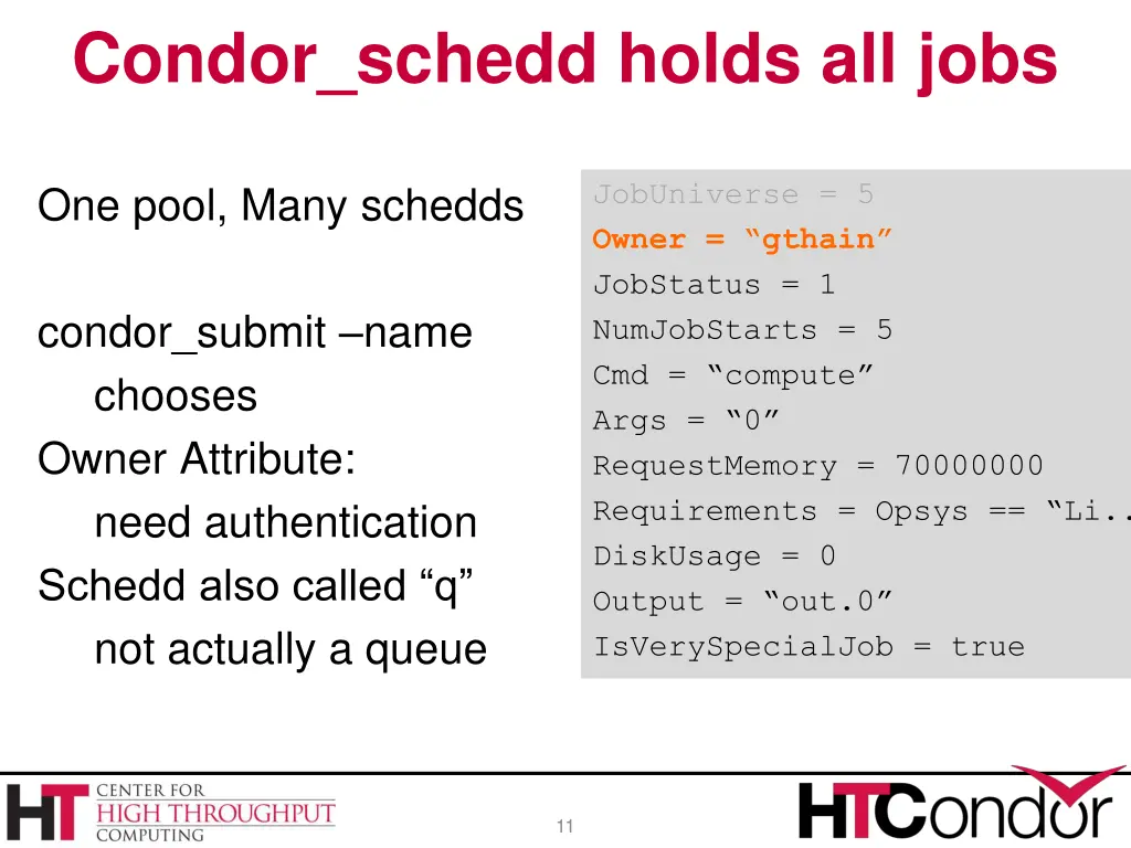 condor schedd holds all jobs