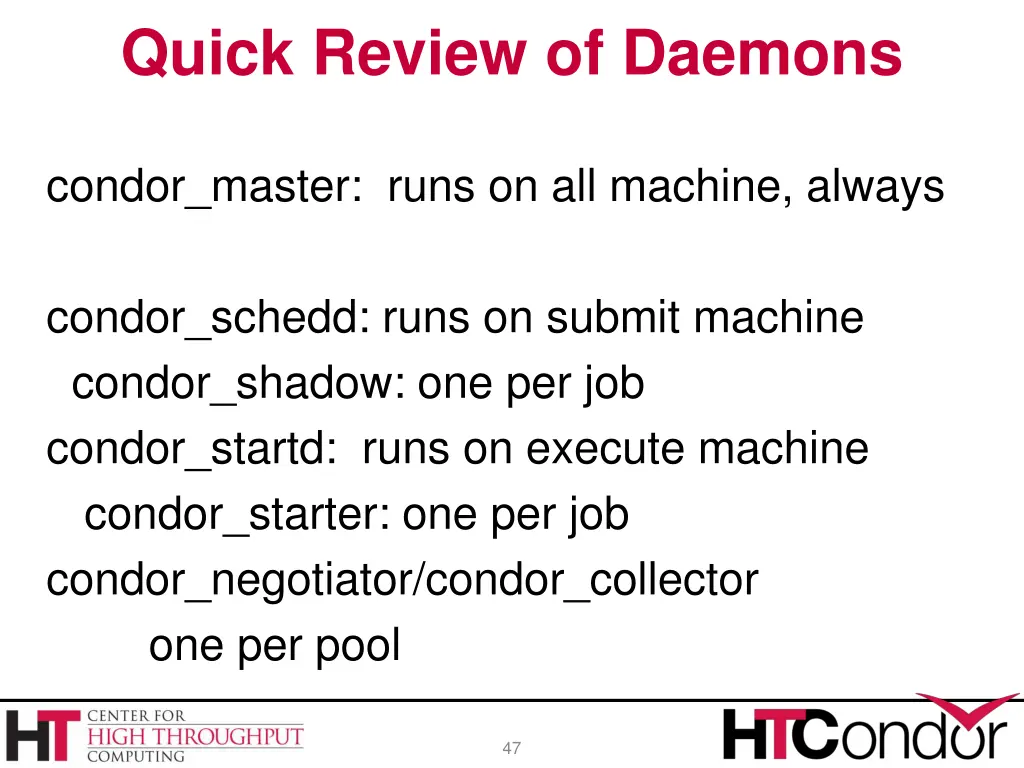 quick review of daemons