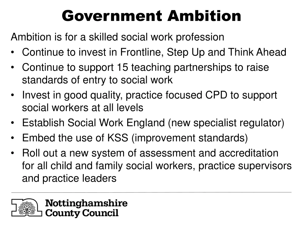 government ambition ambition is for a skilled