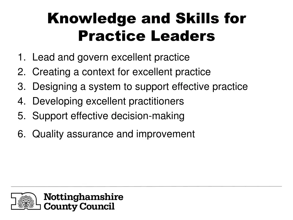 knowledge and skills for practice leaders 1