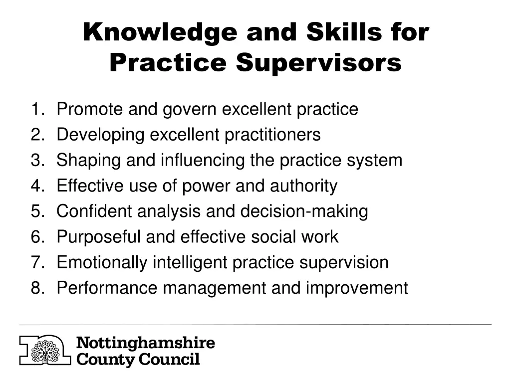 knowledge and skills for practice supervisors 1