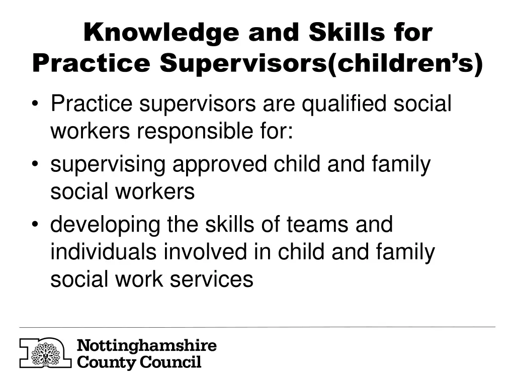 knowledge and skills for practice supervisors