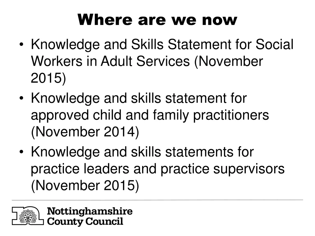 where are we now knowledge and skills statement