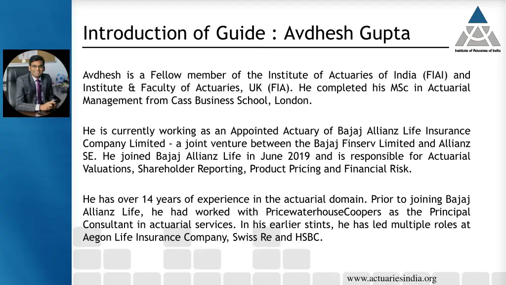 introduction of guide avdhesh gupta