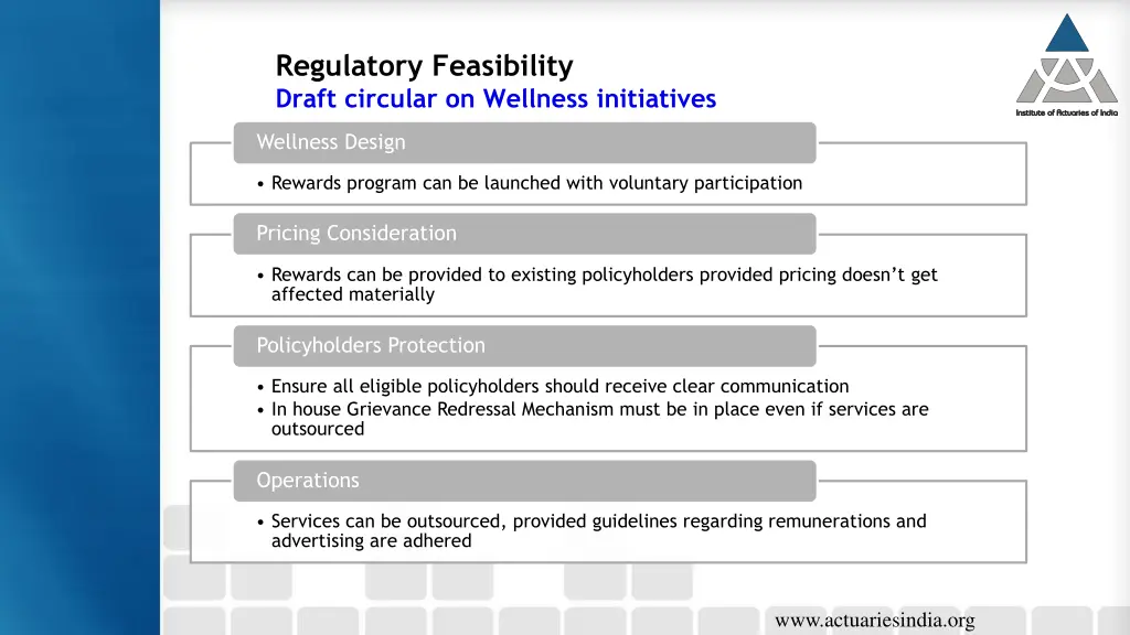 regulatory feasibility draft circular on wellness