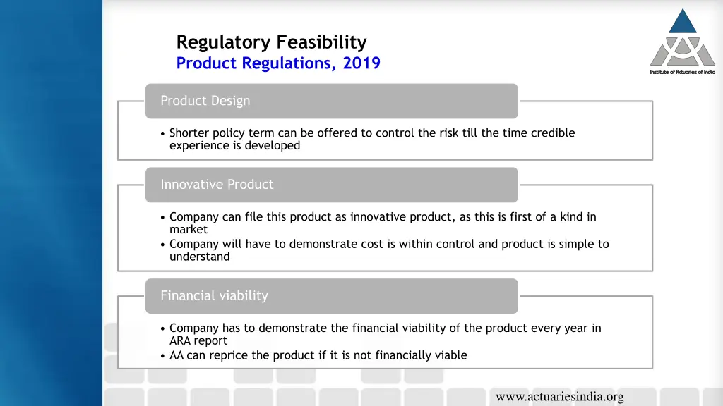 regulatory feasibility product regulations 2019