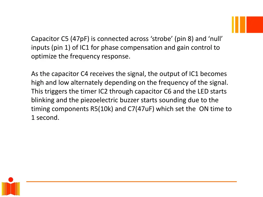 capacitor c5 47pf is connected across strobe