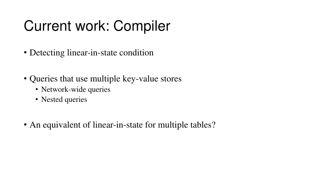 current work compiler