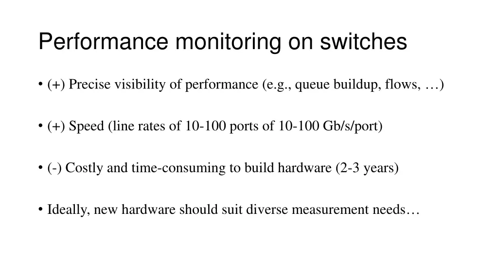 performance monitoring on switches