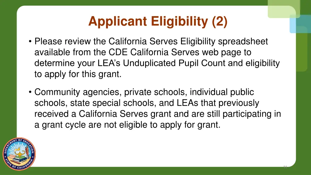 applicant eligibility 2