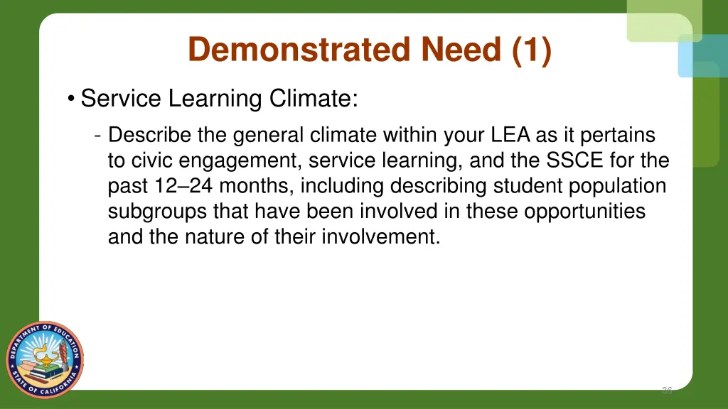 demonstrated need 1