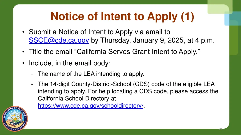 notice of intent to apply 1