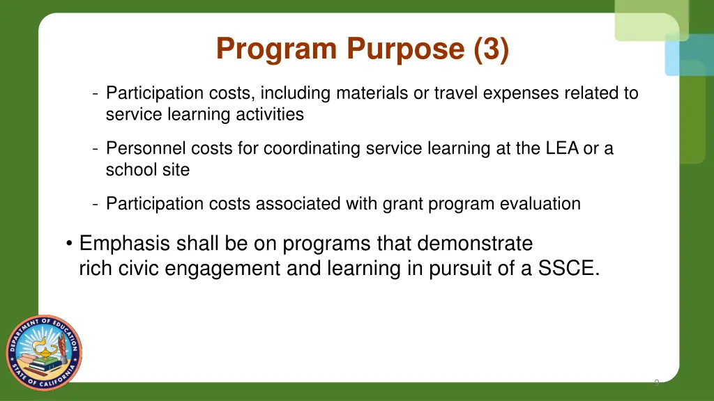 program purpose 3