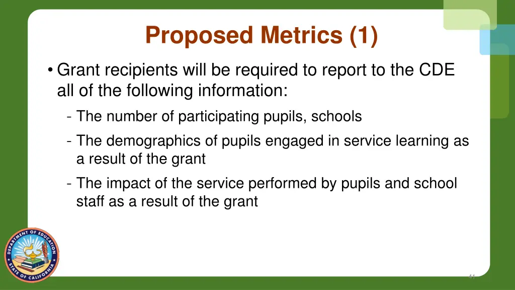 proposed metrics 1