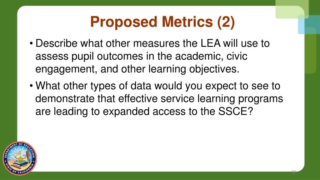 proposed metrics 2