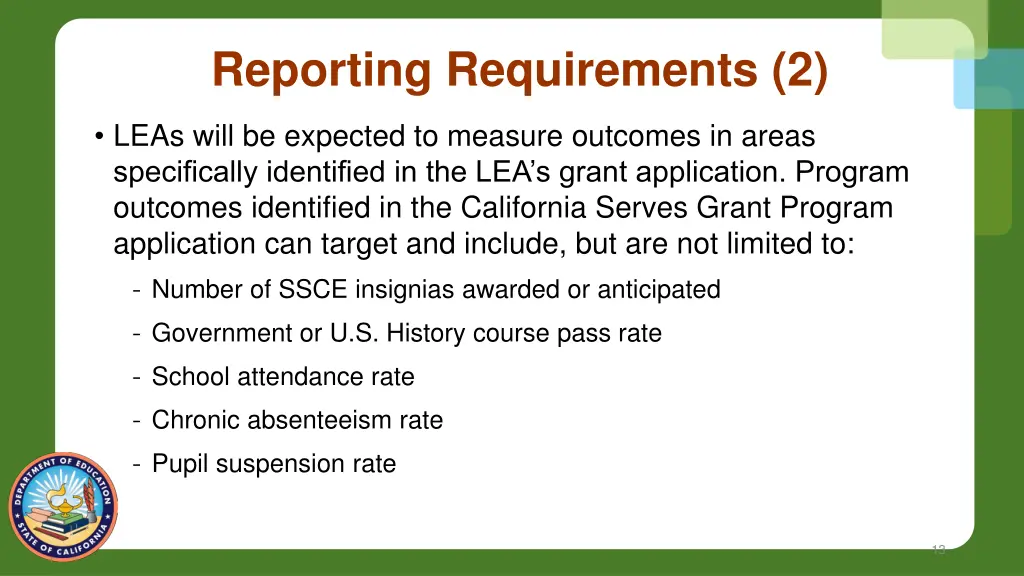 reporting requirements 2