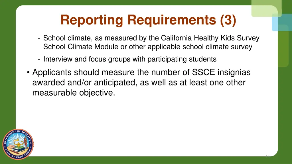 reporting requirements 3