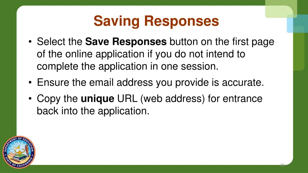 saving responses