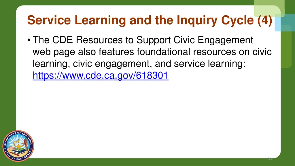 service learning and the inquiry cycle 4