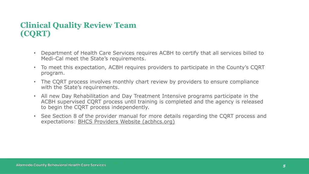 clinical quality review team cqrt