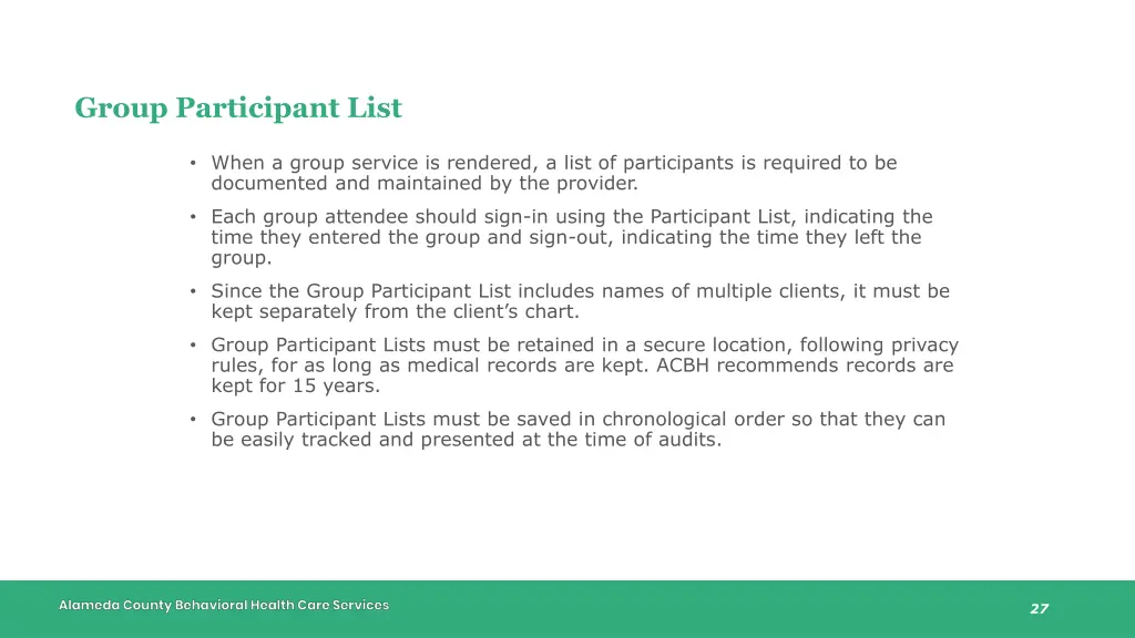 group participant list