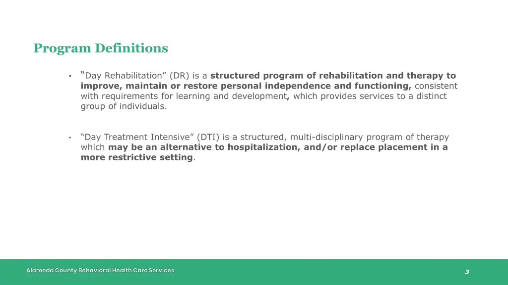 program definitions