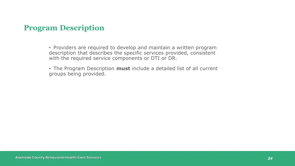 program description