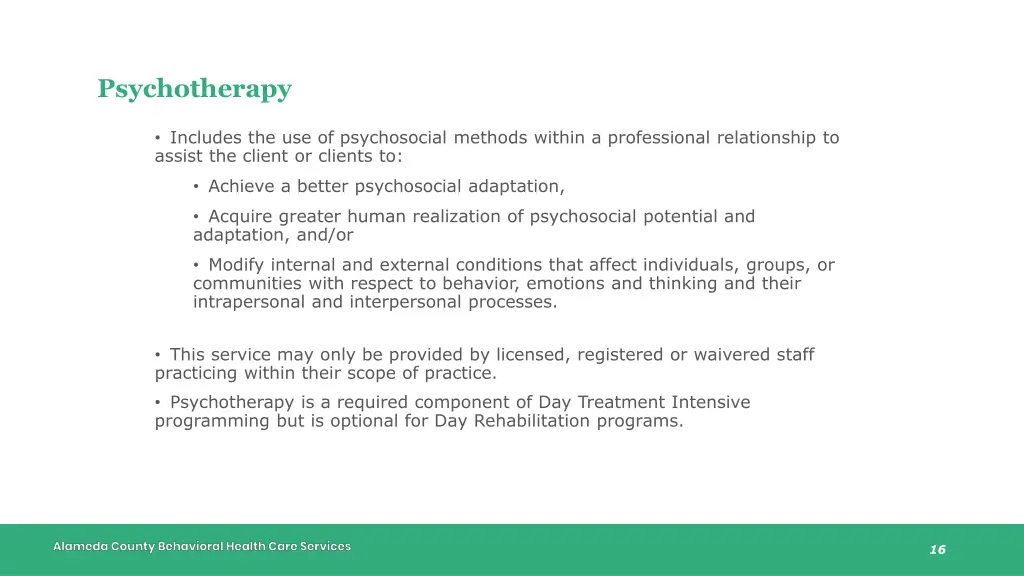 psychotherapy