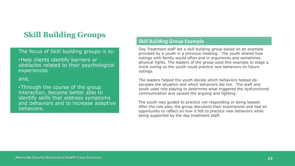 skill building groups