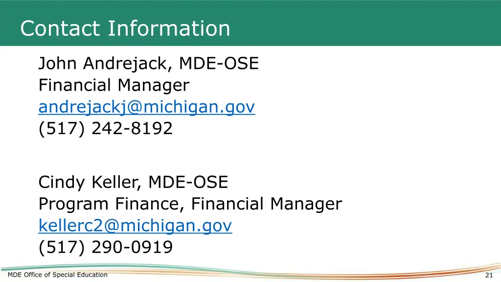 contact information