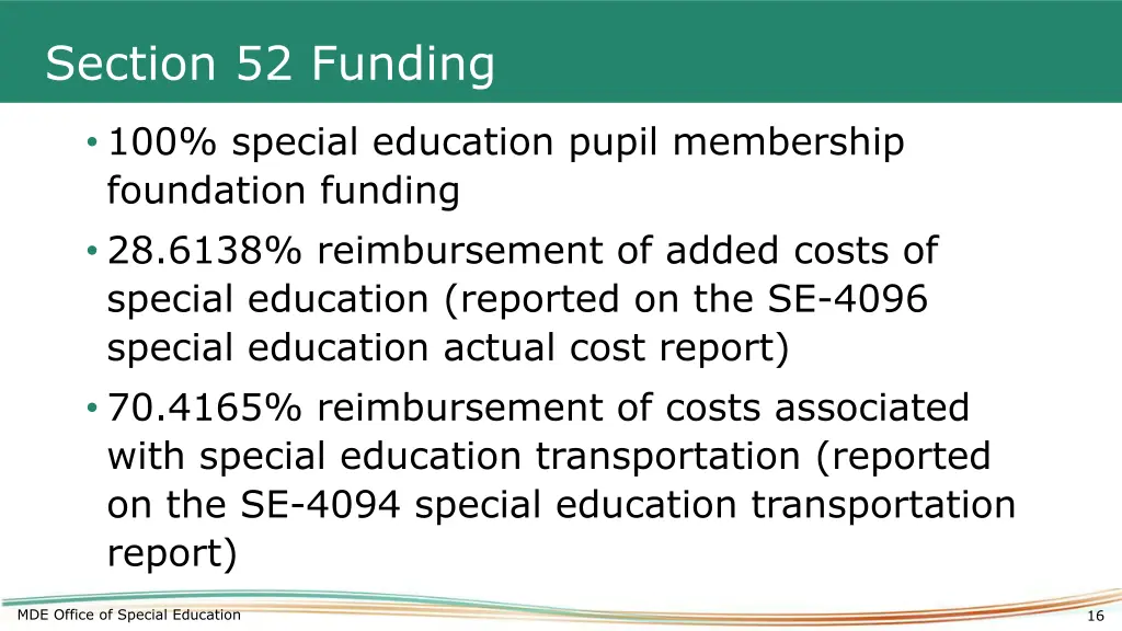 section 52 funding