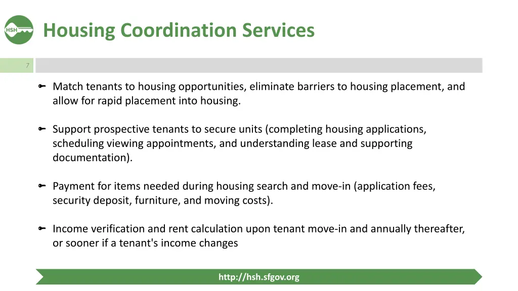 housing coordination services