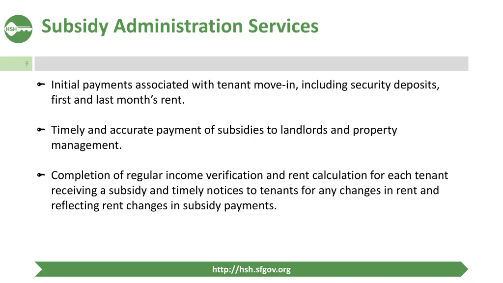 subsidy administration services