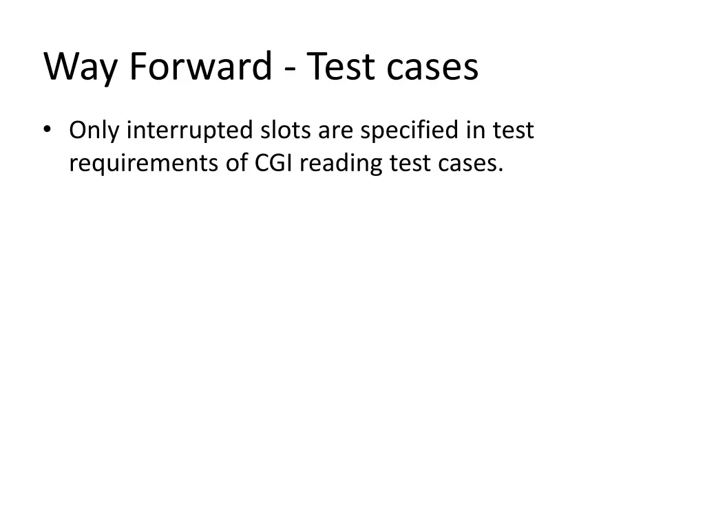 way forward test cases 3