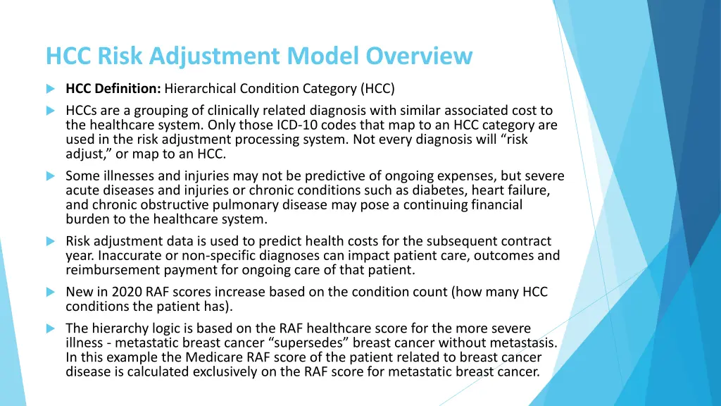 hcc risk adjustment model overview
