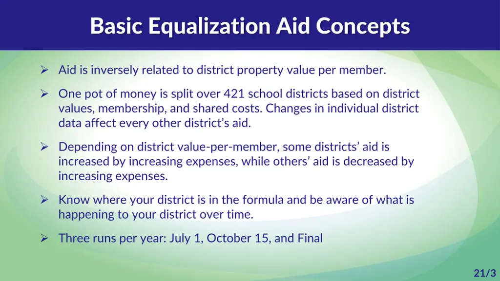 basic equalization aid concepts