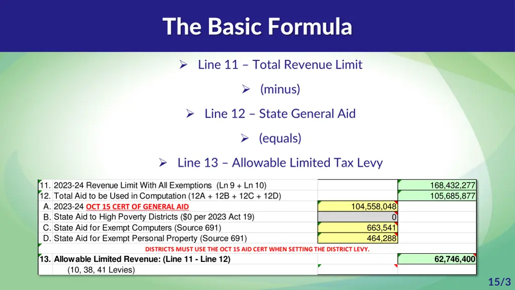 the basic formula