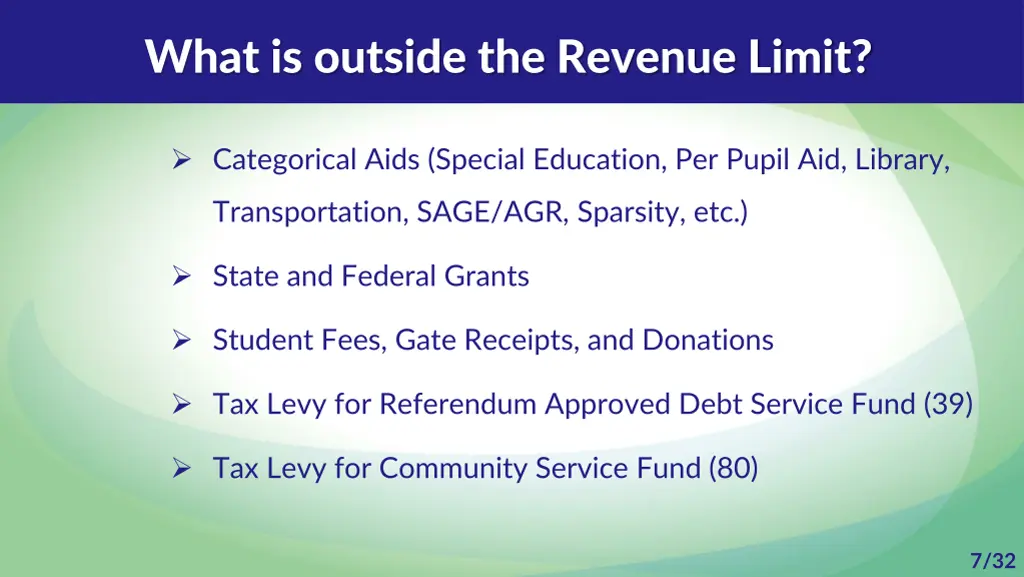 what is outside the revenue limit