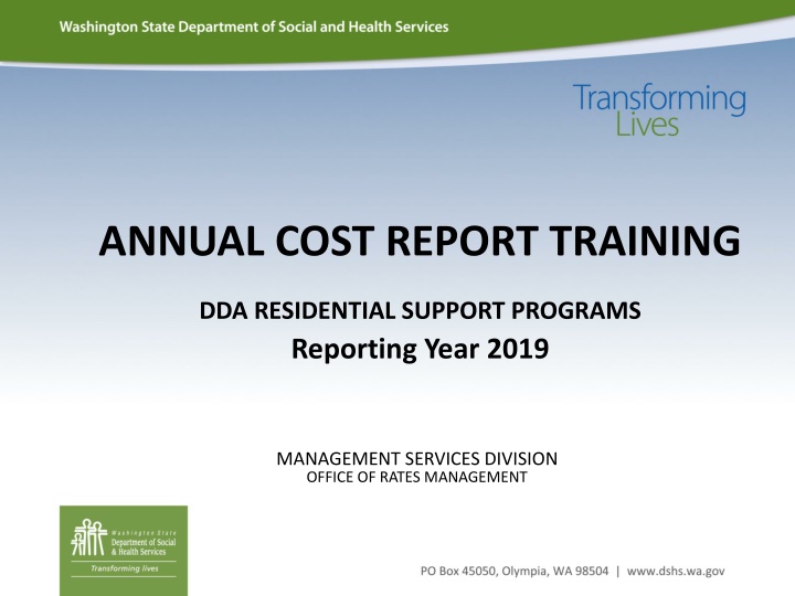 annual cost report training annual cost report