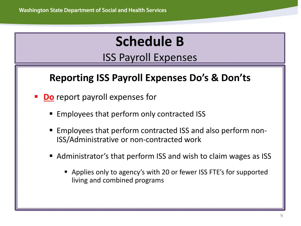 schedule b iss payroll expenses 1