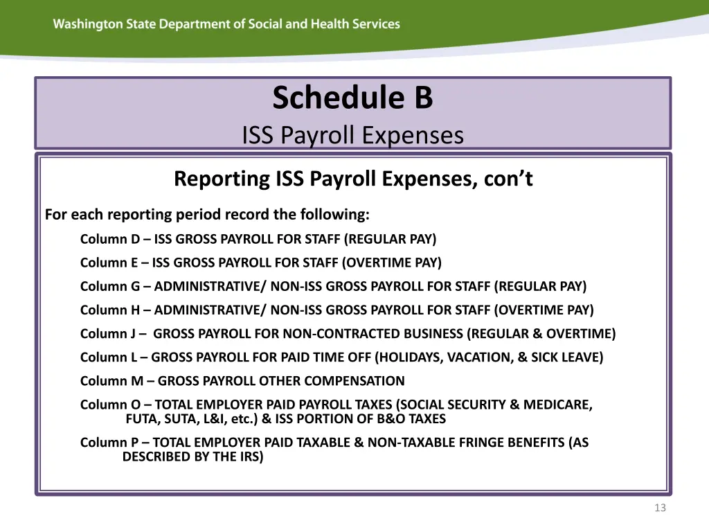 schedule b iss payroll expenses 5